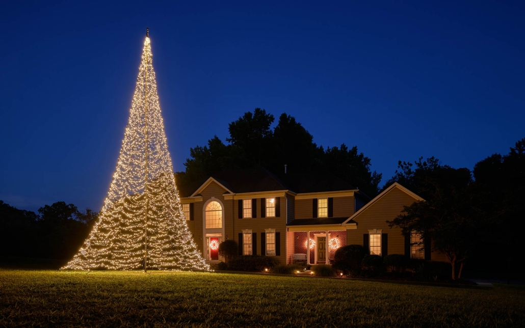 Nantucket Flagpole Christmas Tree Lights
